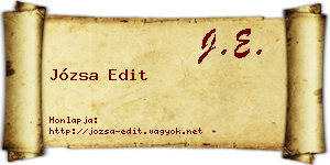 Józsa Edit névjegykártya